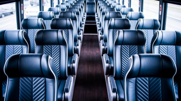 merced 50 passenger charter bus inside