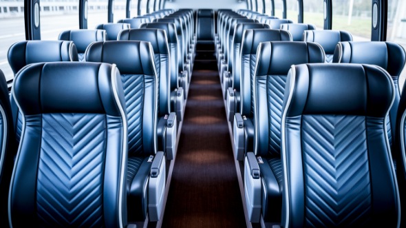merced 54 passenger charter bus inside