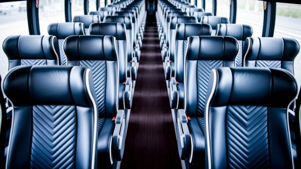 merced 55 passenger charter bus inside