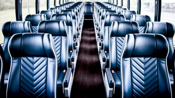 merced 56 passenger charter bus inside
