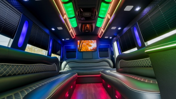 party bus rental interior stockton