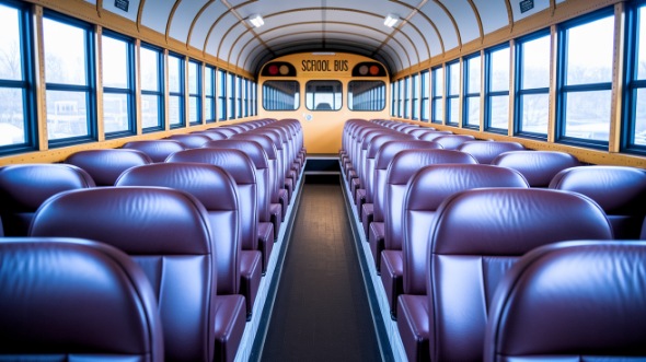 school bus rental interior stockton